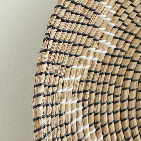 Set of 3 Natural Brown Seagrass Traditional Abstract Wall Decor, 29", 24", 20"